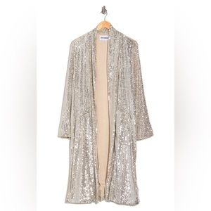 BB Dakota By Steve Madden Show Stopper Duster Sequin Jacket in Silver